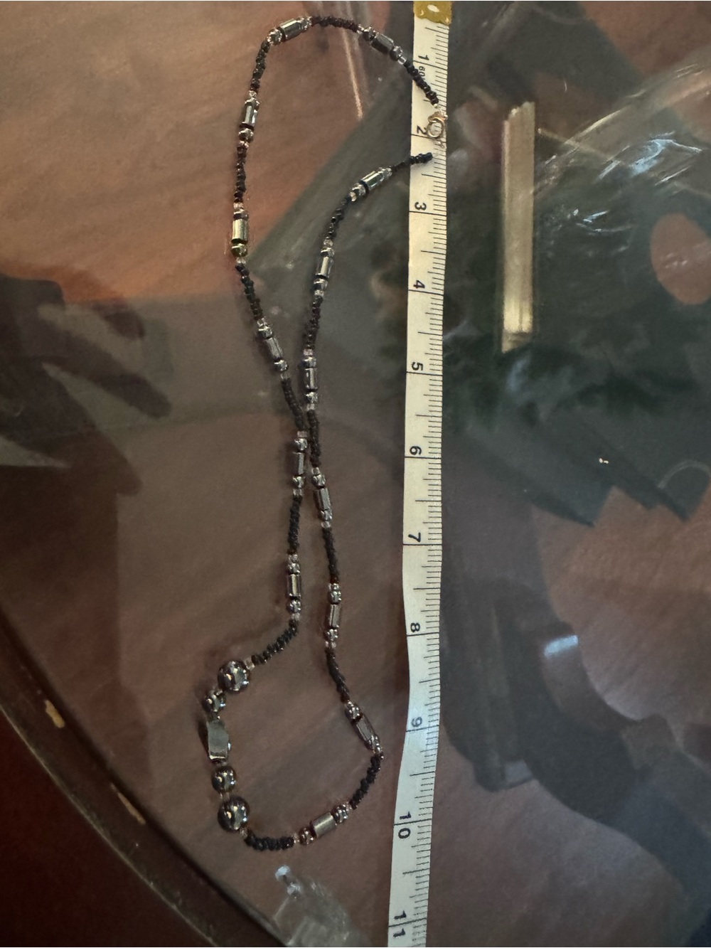 Delicate Hematite Beaded Necklace - Women's Jewelry